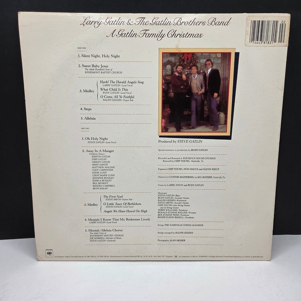 Larry Gatlin & The Gatlin Brothers Band A Gatlin Family Christmas Vinyl LP 1982